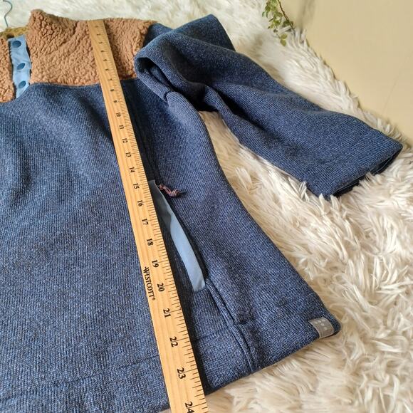 Title Nine Women Callitrix Fleece Pullover Jacket Blue Brown Long Sleeve S - Picture 7 of 7
